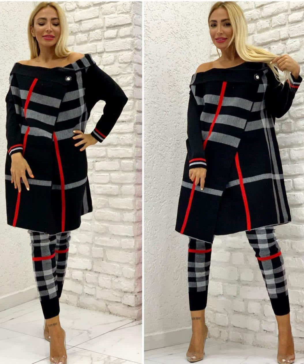 Damir Knitwear Suit Set Striped