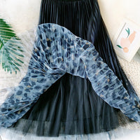 Lina Pleated Skirt &Leapard Print