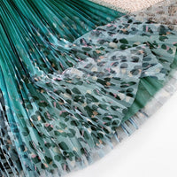 Lina Pleated Skirt &Leapard Print