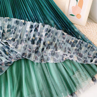 Lina Pleated Skirt &Leapard Print