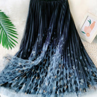 Lina Pleated Skirt &Leapard Print