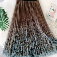 Lina Pleated Skirt &Leapard Print