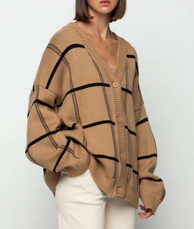 LORRA PLAID CARDIGAN