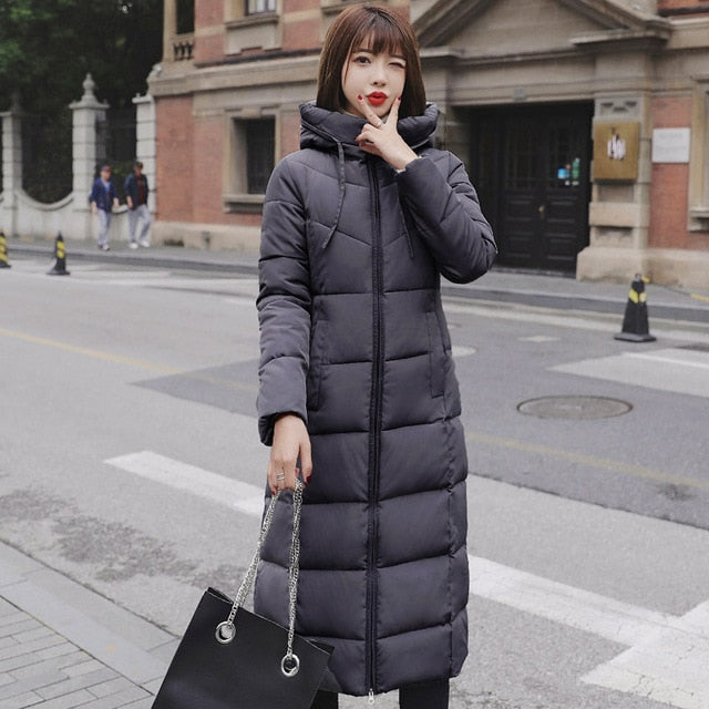 Hot Sale Winter Women Jacket X-long Parkas Hooded Cotton Padded Female Coat High Quality Warm Outwear Womens Parka Winter Coat