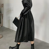 Caroline Leather Trench Coat&Loose fit