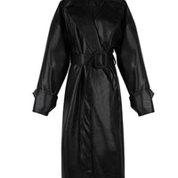 Caroline Leather Trench Coat&Loose fit