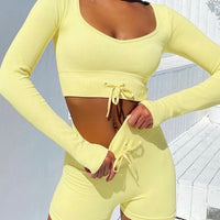 Linda 2 Pieces Set Crop Top&Shorts