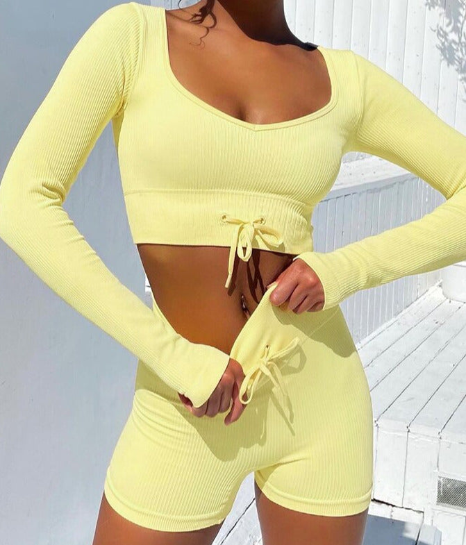 Linda 2 Pieces Set Crop Top&Shorts