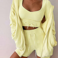 Linda 2 Pieces Set Crop Top&Shorts