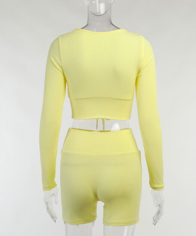 Linda 2 Pieces Set Crop Top&Shorts