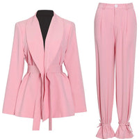 Rebecca Blazer&Straight Pants Set