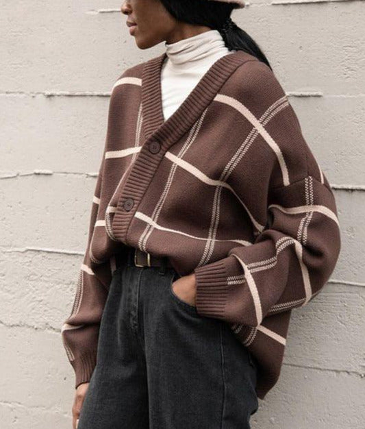 LORRA PLAID CARDIGAN