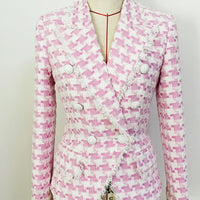 Houndstooth Blends Tweed Blazer