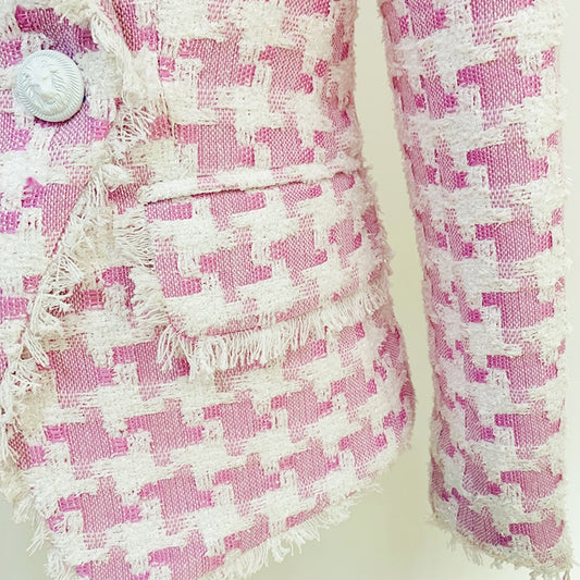 Houndstooth Blends Tweed Blazer