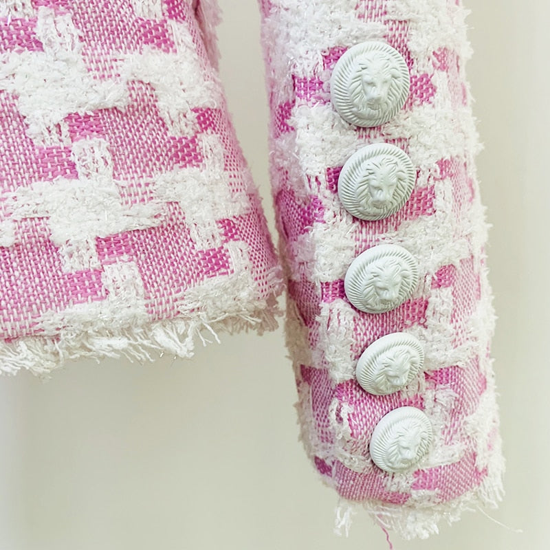 Houndstooth Blends Tweed Blazer