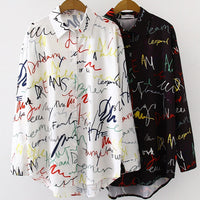Graffiti letter print Blouse