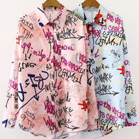 Graffiti letter print Blouse