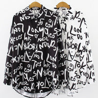 Graffiti letter print Blouse