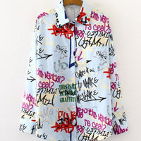 Graffiti letter print Blouse