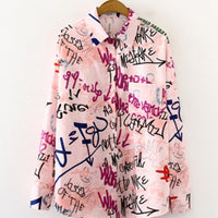 Graffiti letter print Blouse