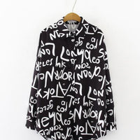 Graffiti letter print Blouse