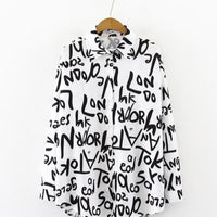 Graffiti letter print Blouse