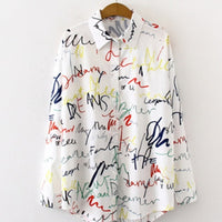 Graffiti letter print Blouse