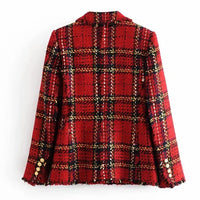 Red Stile Plaid Blazer