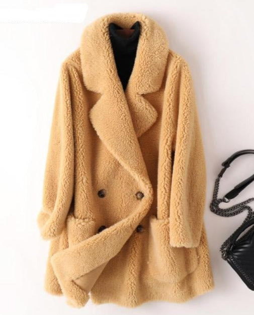 Angela Australian Wool Coat&Real Fur