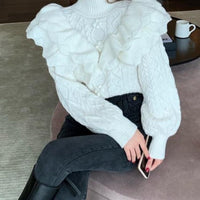 Amely Ruffled Floral Knitted Sweater