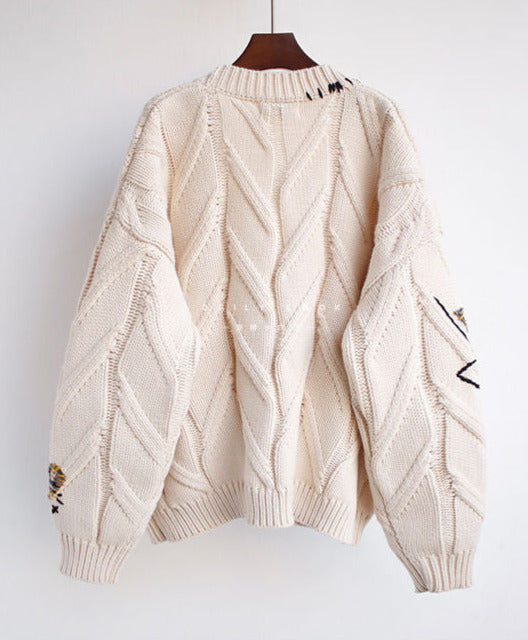 Luisa Warm Knitted Sweater&Embroidery