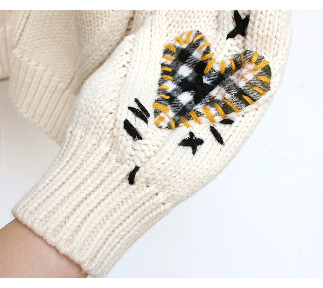 Luisa Warm Knitted Sweater&Embroidery