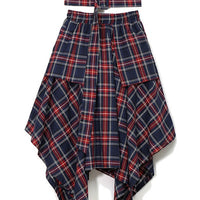 Mia Plaid  Loose Big Hem Skirt