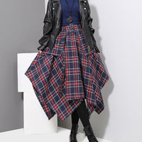 Mia Plaid  Loose Big Hem Skirt