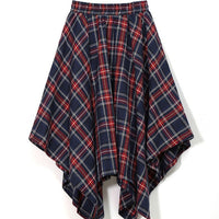 Mia Plaid  Loose Big Hem Skirt