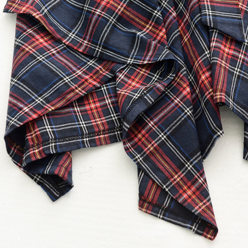 Mia Plaid  Loose Big Hem Skirt