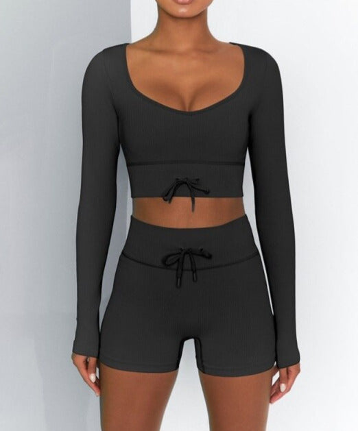 Linda 2 Pieces Set Crop Top&Shorts