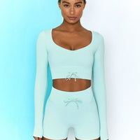 Linda 2 Pieces Set Crop Top&Shorts