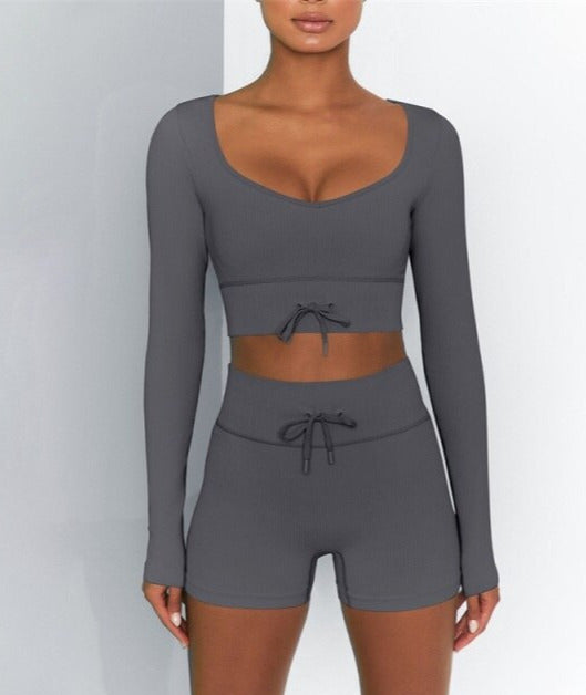 Linda 2 Pieces Set Crop Top&Shorts