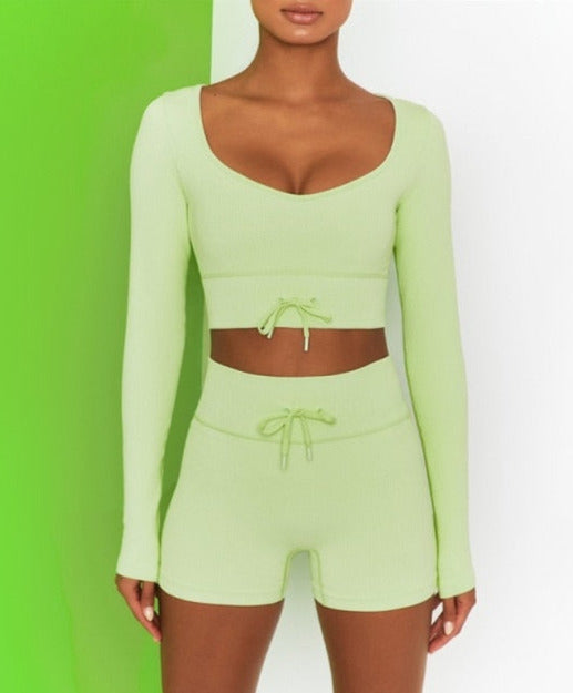 Linda 2 Pieces Set Crop Top&Shorts