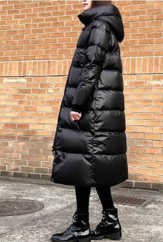 Grace Black Glossy Warm Coat