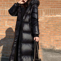 Grace Black Glossy Warm Coat