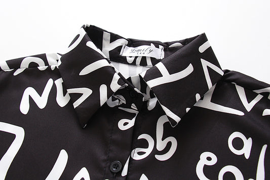 Graffiti letter print Blouse