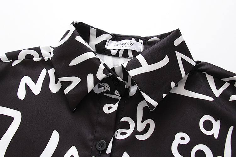 Graffiti letter print Blouse