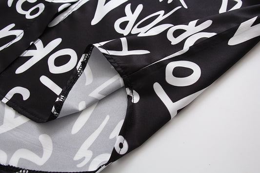 Graffiti letter print Blouse