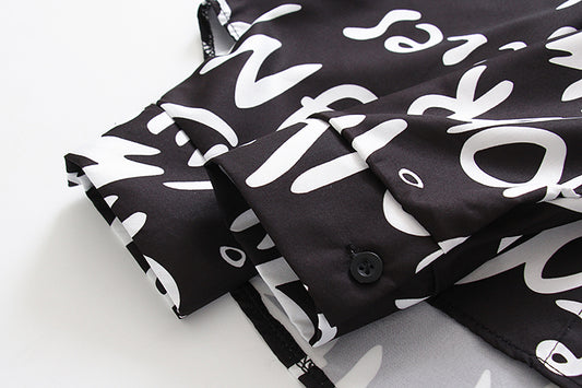 Graffiti letter print Blouse
