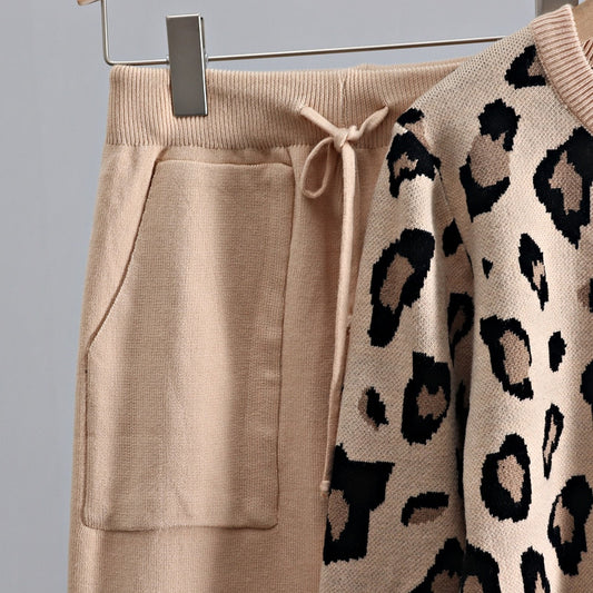Zena Leopard Knitted Sets&Suit