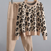 Zena Leopard Knitted Sets&Suit