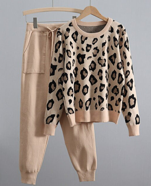 Zena Leopard Knitted Sets&Suit
