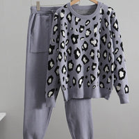 Zena Leopard Knitted Sets&Suit